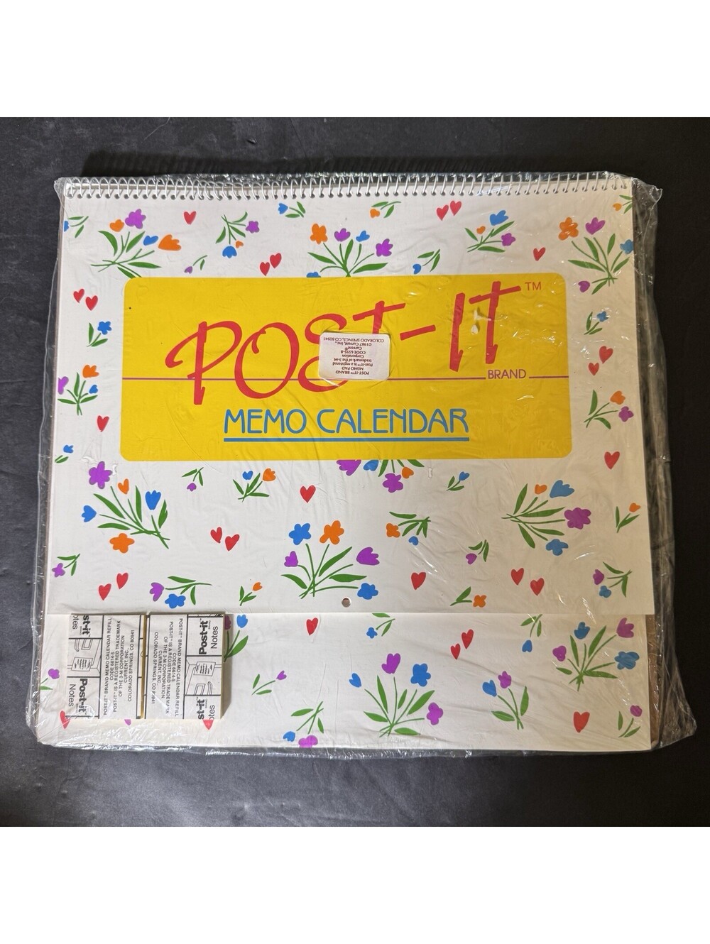 1987 Post-It Brand Memo Calendar Sealed Current Inc Desk Organizer 12x12 NOS